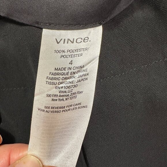Vince. High Rise Cropped Polyester Pants Black Size 4 - Picture 10 of 10